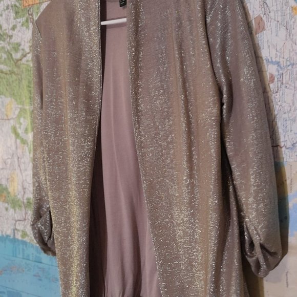 H&M Metallic Glitter Open Front Knit Blazer - Picture 5 of 7